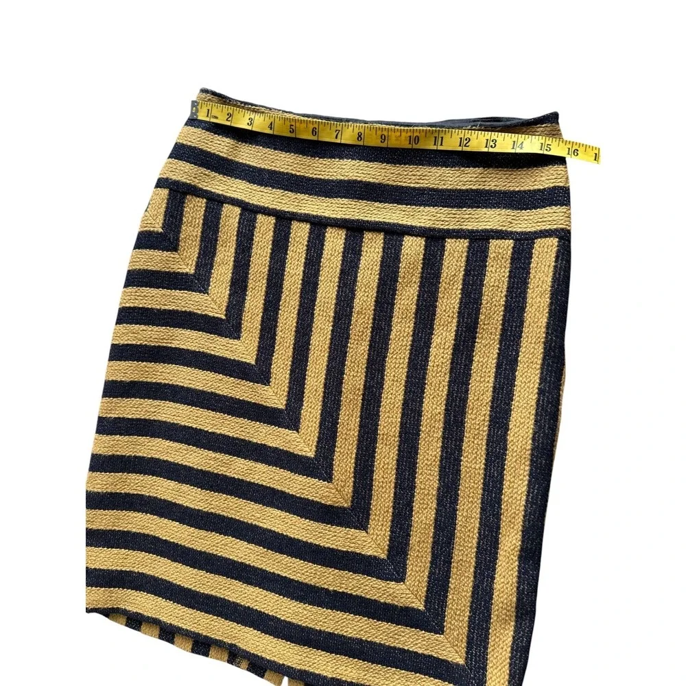 Eva‎ Franco Anthropologie Angler Pencil Skirt Chevron Neutral Motif 12 NWT
